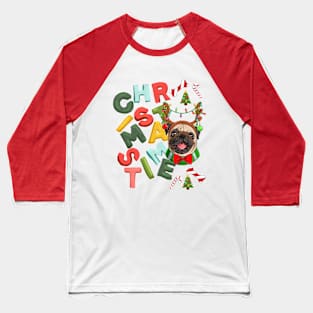 Colorful CHRISTMAS dog Baseball T-Shirt